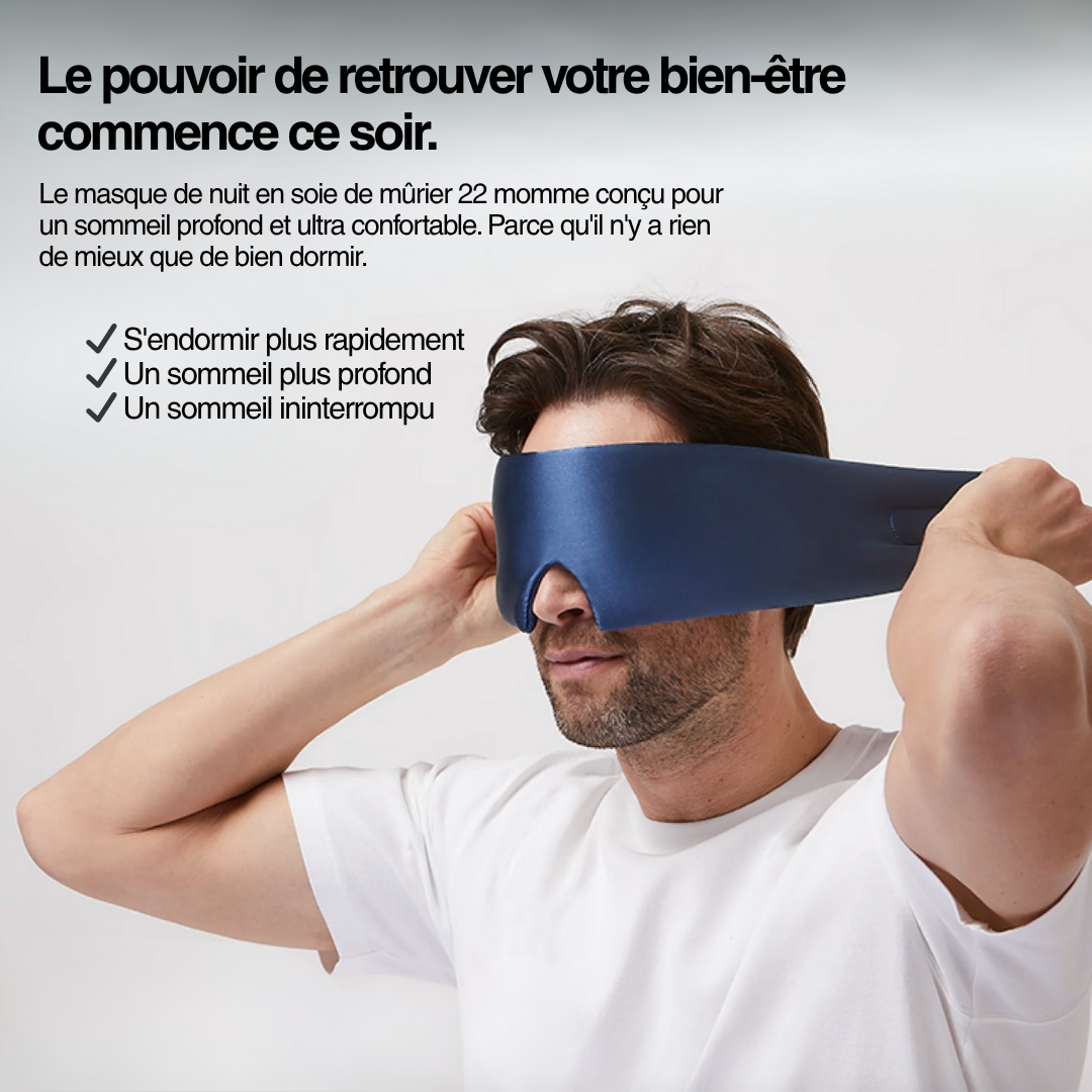 Masque de nuit en soie de mûrier